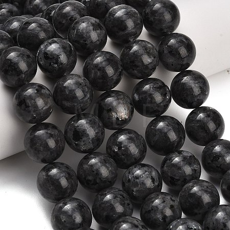 Natural Larvikite Beads Strands GSR18mmC128-1