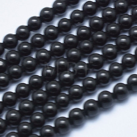 Natural Black Tourmaline Beads Strands G-E444-27-4mm-1