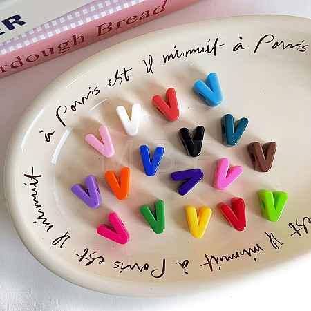 Opaque Acrylic European Beads OACR-M027-01V-1
