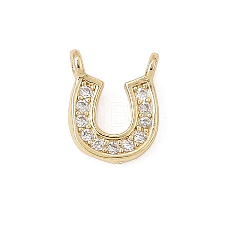 Brass Micro Pave Clear Connector Charms CU-CBA3D76-01G-1