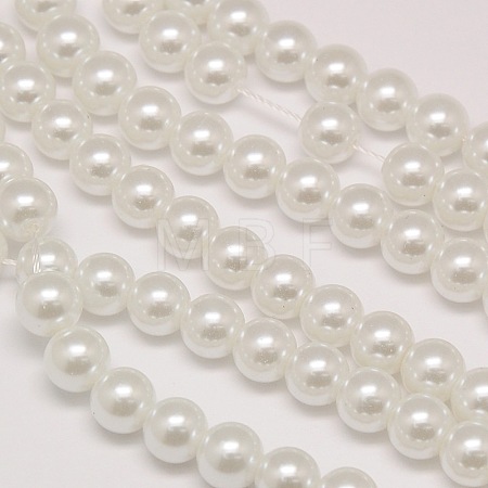 Eco-Friendly Dyed Glass Pearl Round Bead Strands X-HY-A002-10mm-RB001-1
