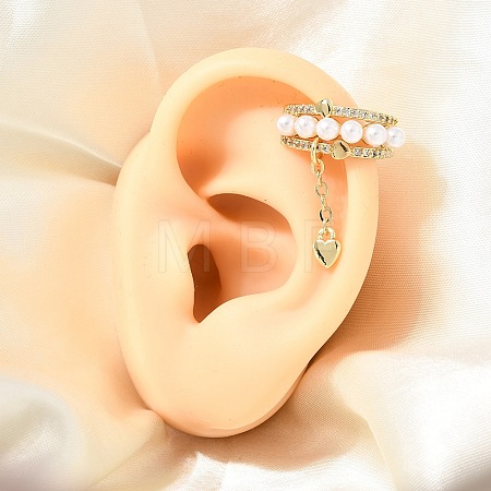 Brass Micro Pave Cubic Zirconia Cuff Earrings CU-CBAE7DF-37G-1