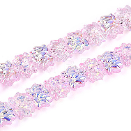 Baking Paint Electroplate Transparent Glass Beads Strands EGLA-N020-04E-1