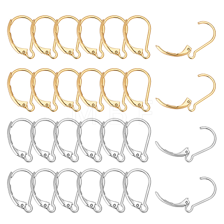80Pcs 2 Colors 304 Stainless Steel Leverback Earring Findings STAS-ME0001-26-1