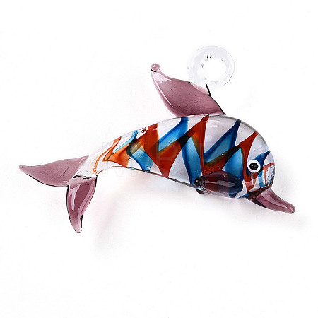 Handmade Lampwork Big Pendants LS-LAMP-T023-14B-1