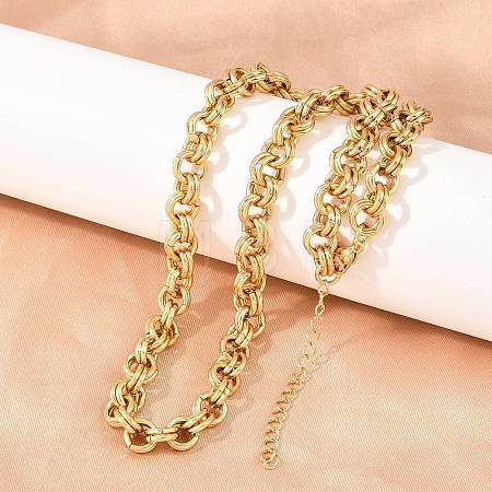 7MM 304 Stainless Steel Double Link Chain Necklaces for Women SA-H001-24G-1
