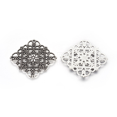Tibetan Style Filigree Joiners TIBEP-A2690-AS-LF-1
