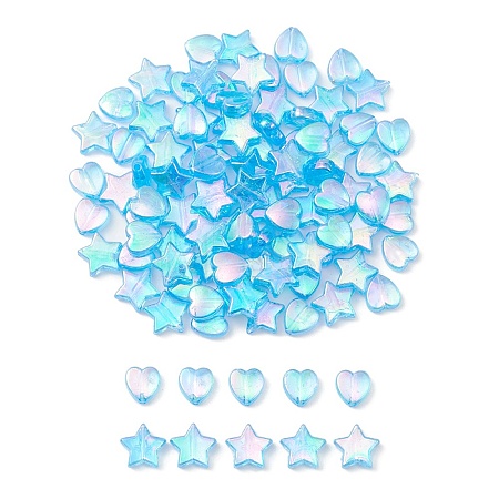 100Pcs 2 Style Eco-Friendly Transparent Acrylic Beads TACR-YW0001-86B-1
