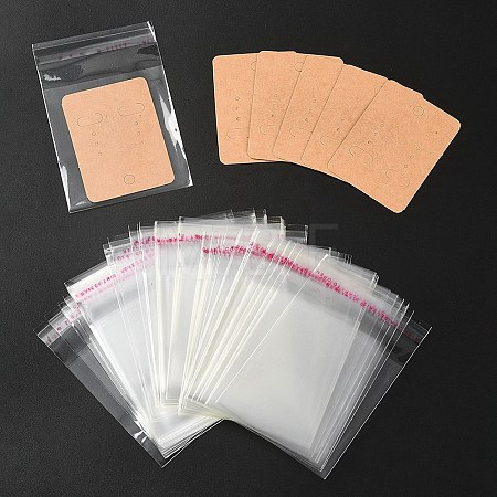 50Pcs Rectangle Blank Paper Earring Display Cards EDIS-YW0001-02-1