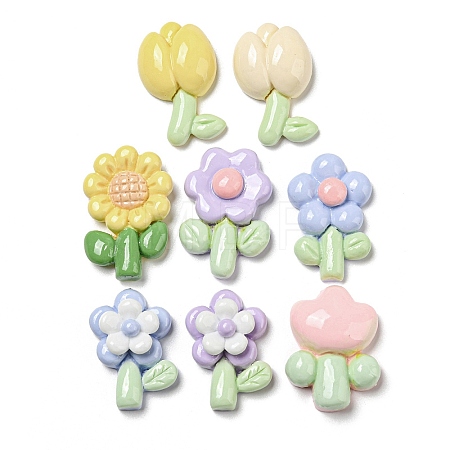 Opaque Resin Decoden Cabochons RESI-F052-B06-1