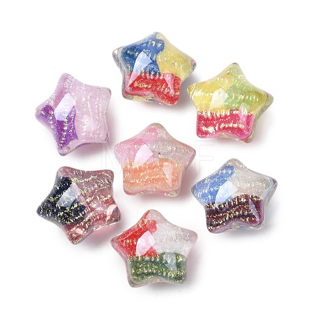 Transparent Resin Glitter Beads RESI-C073-10-1