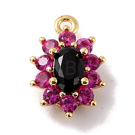 Eco-Friendly Brass Micro Pave Cubic Zirconia Charms ZIRC-C027-12G-10-RS-1