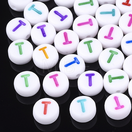 Initial Acrylic Beads X-OACR-E001-20T-1
