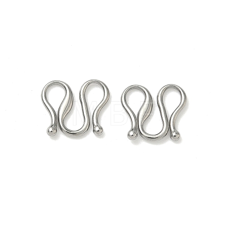 304 Stainless Steel Hook Clasps STAS-Z179-04P-1