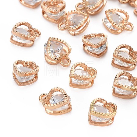 Heart Alloy Charms ZIRC-R007-043A-03KC-1