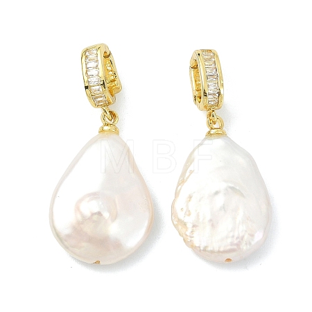 Natural Baroque Keshi Pearl Pendants PALLOY-JF05287-1