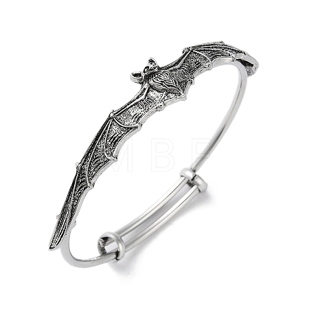 Gothic Bat Alloy Expandable Bangles BJEW-B081-01AS-1