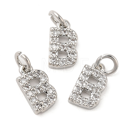 Brass Micro Pave Grade AAA Cubic Zirconia Charms ZIRC-P067-11P-B-NR-1