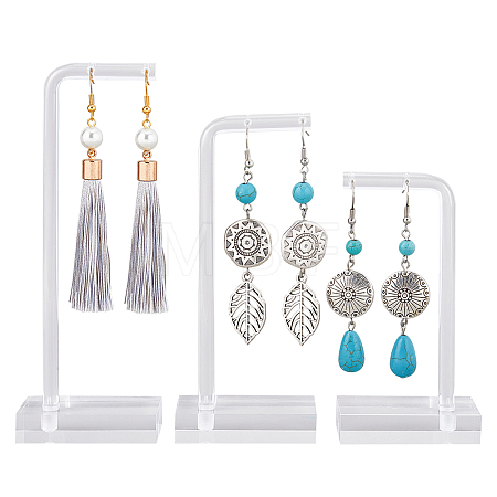 1 Set 3 Sizes Acrylic Dangle Earring Display Stands EDIS-SC0001-06-1