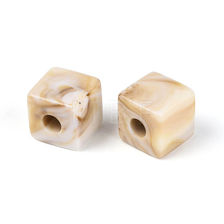 Two Tone Opaque Acrylic European Beads OACR-N157-06-1