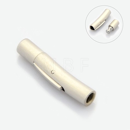 Tarnish Resistant Column 304 Stainless Steel Matte Bayonet Necklace Clasps STAS-I013-3mm-A-1