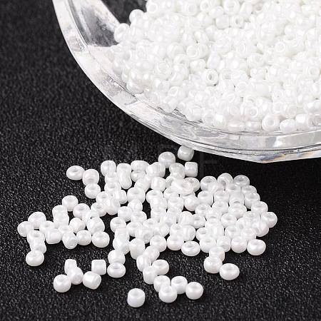 DIY Craft Beads 12/0 Opaque Colors Lustered Round Glass Seed Beads X-SEED-A012-2mm-121-1