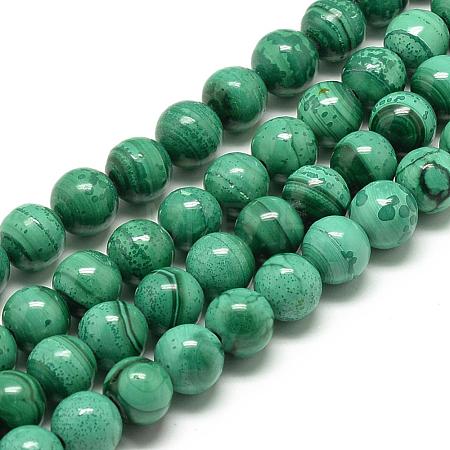 Natural Malachite Beads Strands G-R432-11-10mm-1