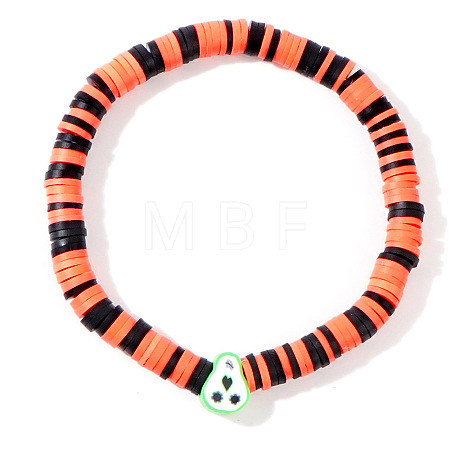 Halloween Polymer Clay Heishi Beads Stretch Bracelets KN1283-1-1
