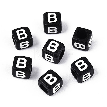 Initial Acrylic Horizontal Hole Beads OACR-ZX006-35B-1