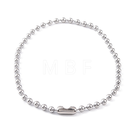 Non-Tarnish 304 Stainless Steel Ball Chain Necklaces for Women NJEW-G135-01C-P-1