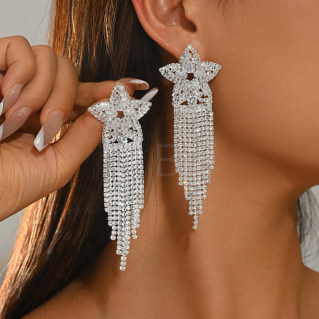 Brass Rhinestone Stud Earrings for Women QC2926-1