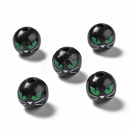 Halloween Spray Painted Wood Beads X1-WOOD-C002-03-1