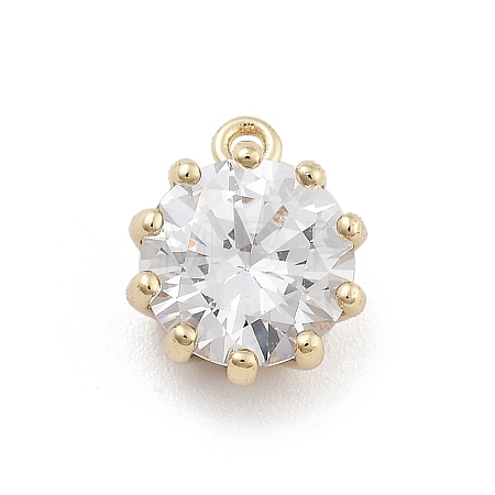 Brass Micro Pave Cubic Zirconia Pendants X-KK-M306-08G-1
