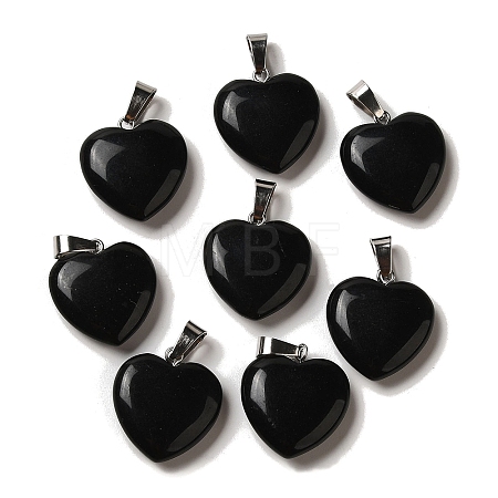 Natural Obsidian Pendants G-Q438-24-1