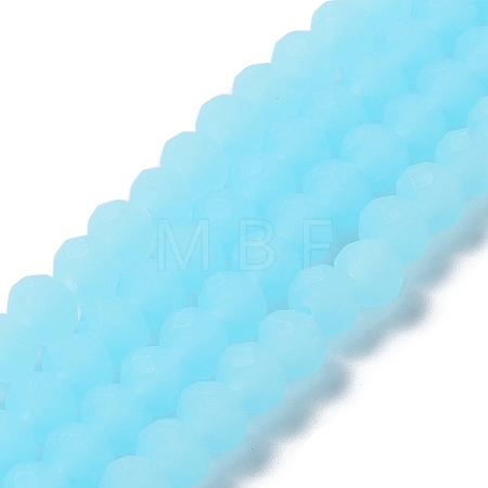 Imitation Jade Solid Color Glass Beads Strands EGLA-A034-J6mm-MD04-1