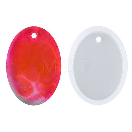 Oval Shape DIY Silicone Pendant Molds AJEW-P038-01-1