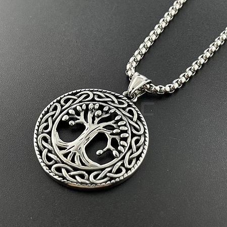 Tree of Life Hollow Tree of Life Pendant 304 Stainless Steel Punk Necklace Jewelry HL3986-1