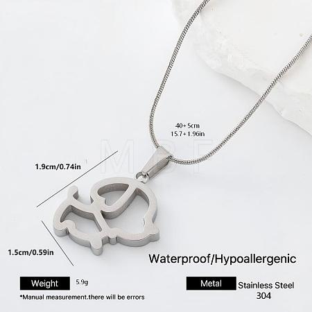 304 Stainless Steel Pendant Necklaces for Women DV7117-3-1