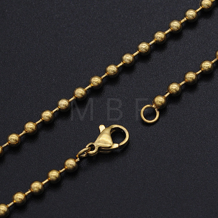 Ion Plating(IP) Unisex 304 Stainless Steel Ball Chain Necklaces NJEW-T012-05-56-G-1