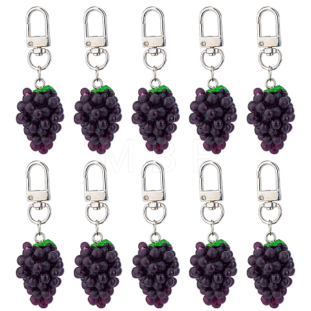 10Pcs Resin Grape Pendant Decorations KEYC-FH0001-82-1