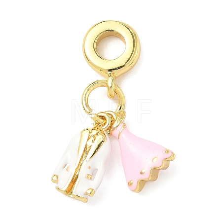 Brass Enamel European Dangle Charms KK-I355-23G-02-1
