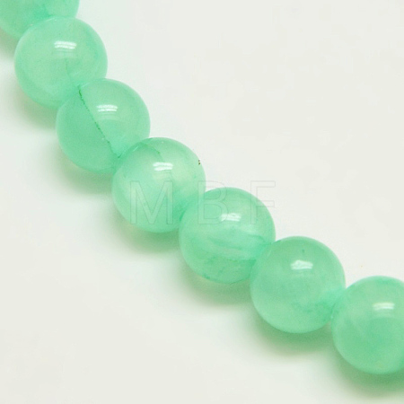 Dyed Natural Green Jade Beads Strands X-JBS053-4MM-27-1