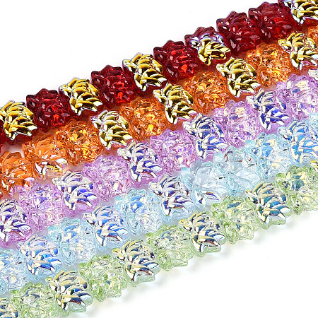 Baking Paint Electroplate Transparent Glass Beads Strands EGLA-N020-04-1