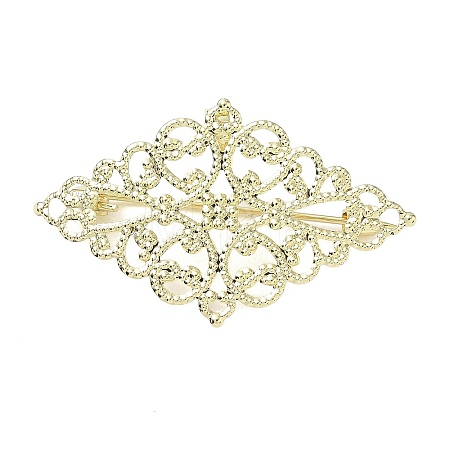 Rhombus with Flower Brass Lapel Pin Brooches for Clothes KK-CBA19A0-04G-1