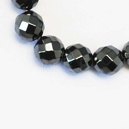 Non-magnetic Synthetic Hematite Beads Strands G-S086-8mm-1
