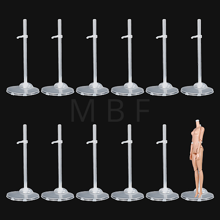 Transparent Plastic Adjustable Doll Standing Bracket AJEW-WH0312-72-1