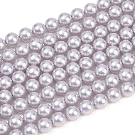 Frosted Glass Pearl Beads Strands GLAA-A044-08A-10-1