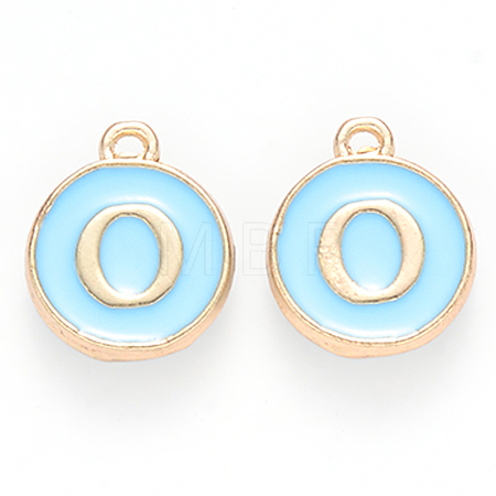 Golden Plated Alloy Enamel Charms X-ENAM-S118-04O-1