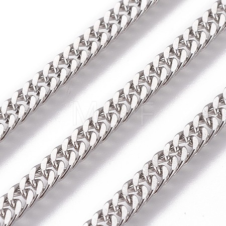 Tarnish Resistant 304 Stainless Steel Curb Chains CHS-E018-12P-1