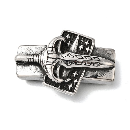 304 Stainless Steel Slide Charms STAS-F356-05AS-1